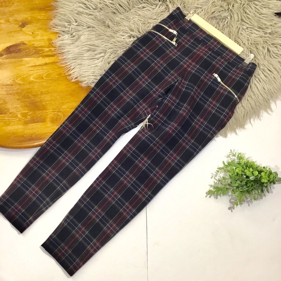 Zara Pants - Zara || high waist plaid skinny zipper details